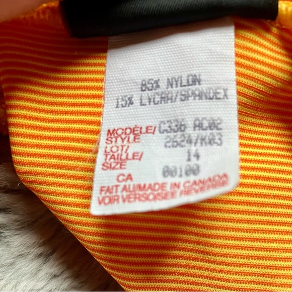 90s Spotek yellow ribbed one piece swimsuit perfect condition size vintage 14 - Picture 5 of 5